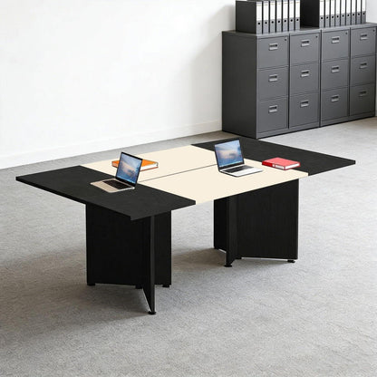 Erweiterbarer Konferenztisch Modular | 400 cm x 100 cm | Schwarz & Beige