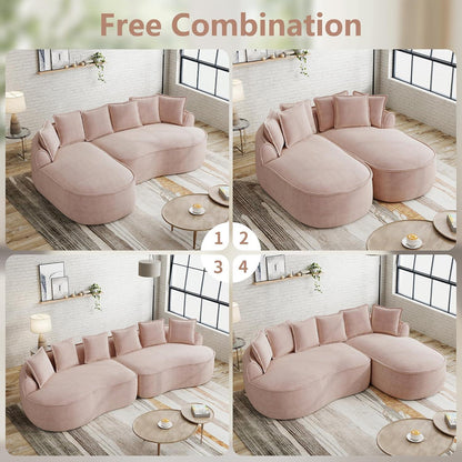 Modulares Chenille Sofa – Tiefes Sitzgefühl & Kein Aufbau Rosa