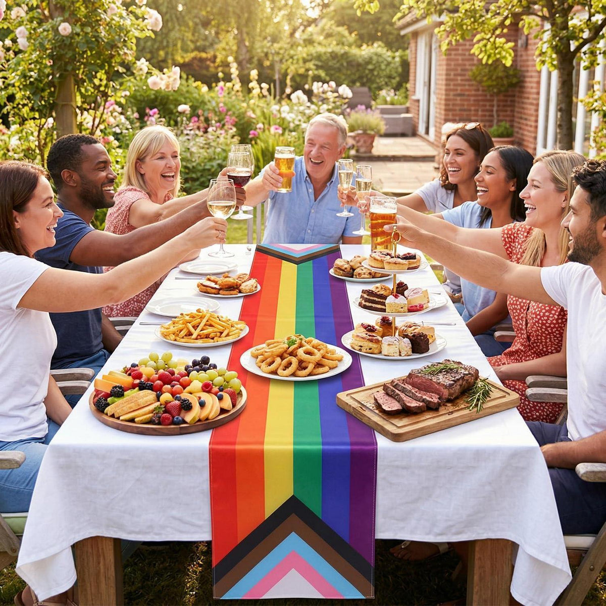 Regenbogen Tischläufer 33x183cm – Pride Month Partydeko