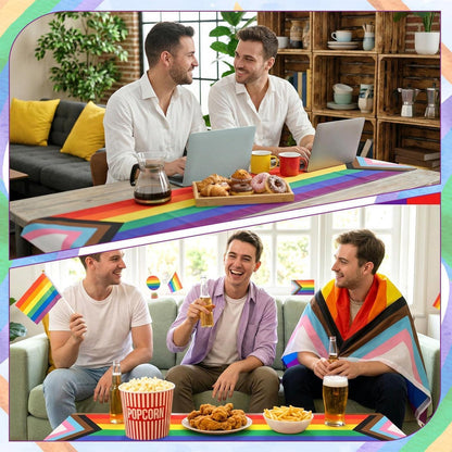 Regenbogen Tischläufer 33x183cm – Pride Month Partydeko