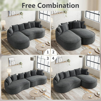 Modulares Chenille Sofa – Tiefes Sitzgefühl & Kein Aufbau