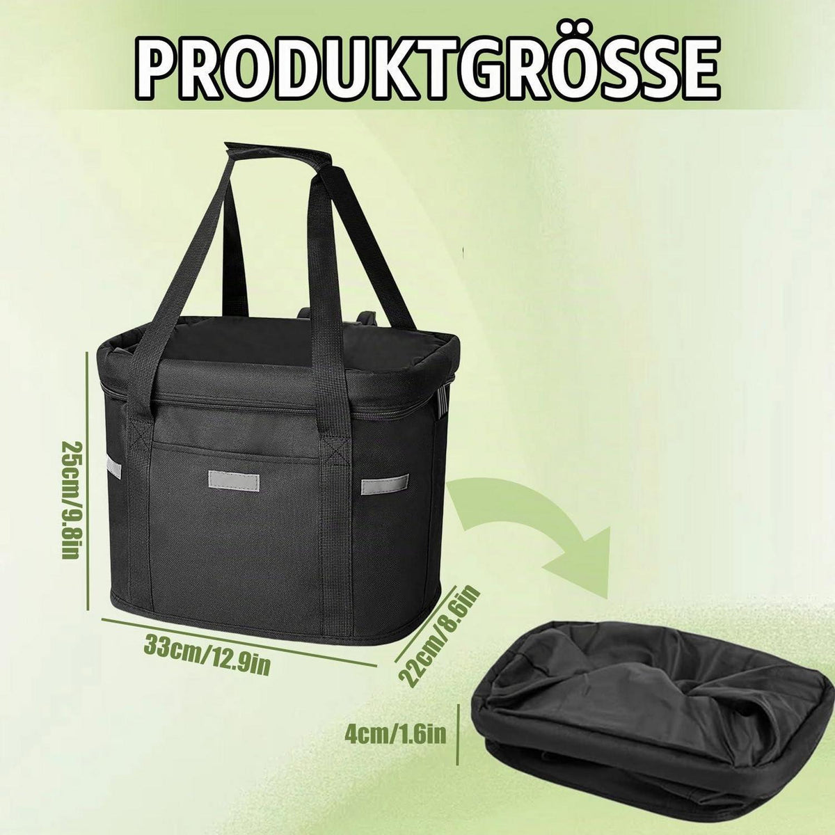 Fahrradkorb Lenkerkorb Faltbar Wasserdicht & Abnehmbar