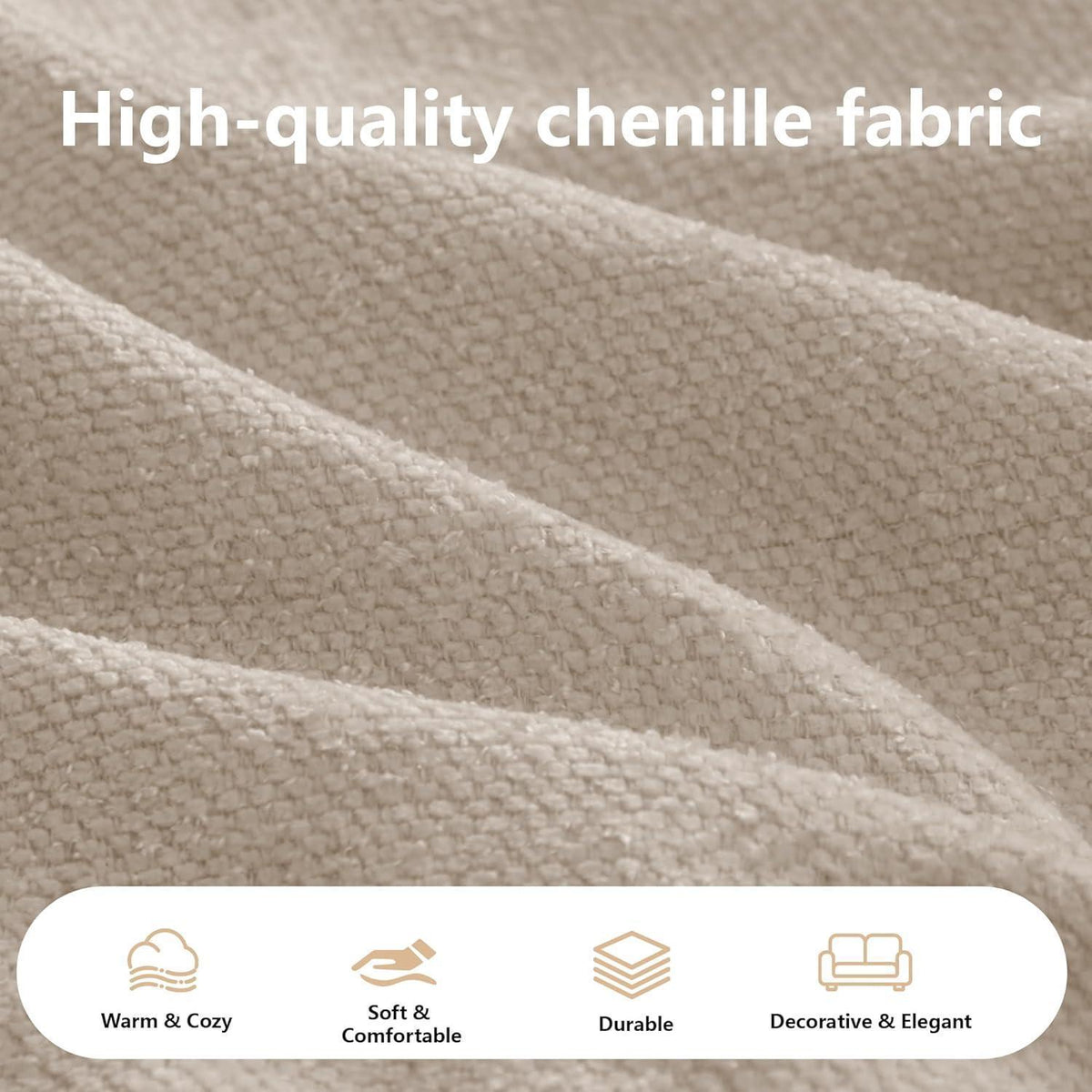 Modulares Chenille-Sofa 2-Sitzer mit Chaiselongue – Kein Aufbau