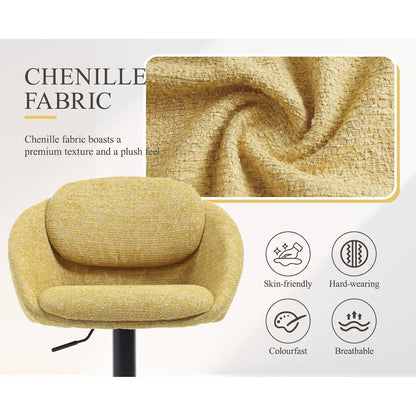 Ya-Home Barhocker 4er Set – Chenille, Höhenverstellbar & Drehbar