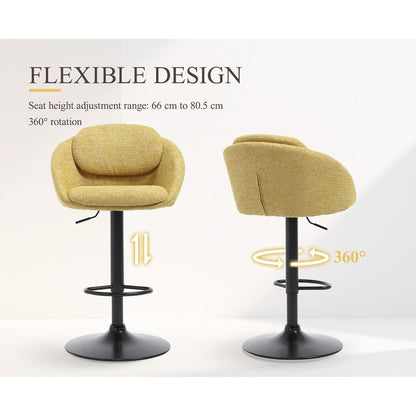 Ya-Home Barhocker 4er Set – Chenille, Höhenverstellbar & Drehbar