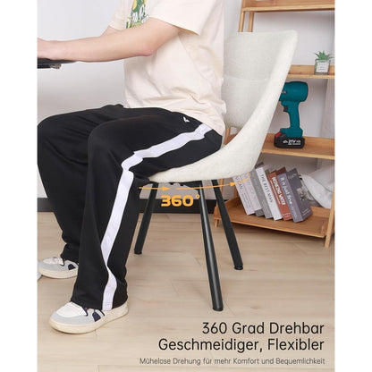 Drehbarer Esszimmerstuhl mit Bezug – Beige
