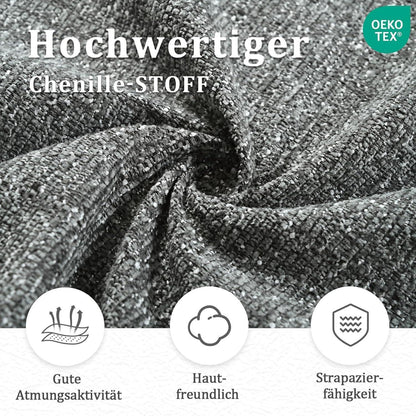 Drehbarer Esszimmerstuhl Set Grau, Chenille Polsterstuhl mit Armlehnen