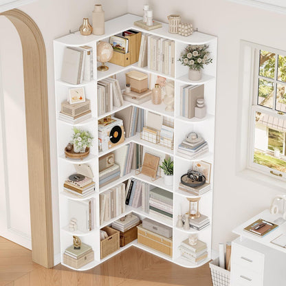 Eckregal L-Form Bücherregal weiß 185 cm