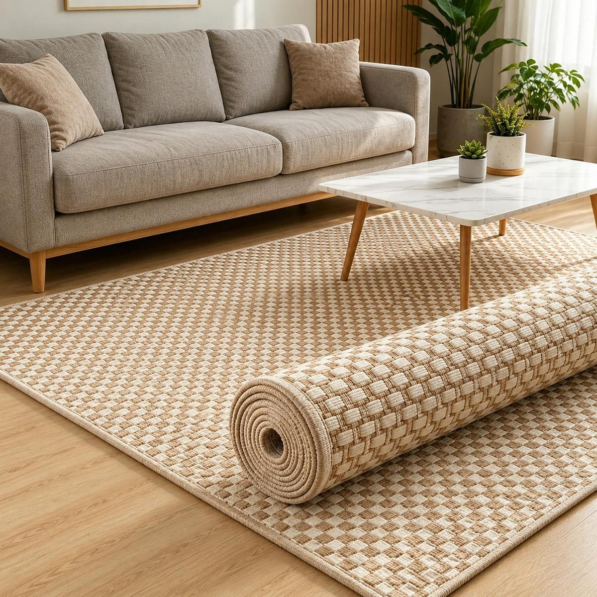 Waschbare Fußmatte für Innen & Außen, 70x100cm Braun