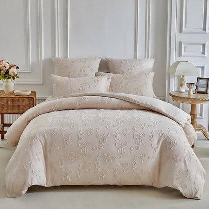 Boho Tufting Bettwäsche Set Beige 220x240cm