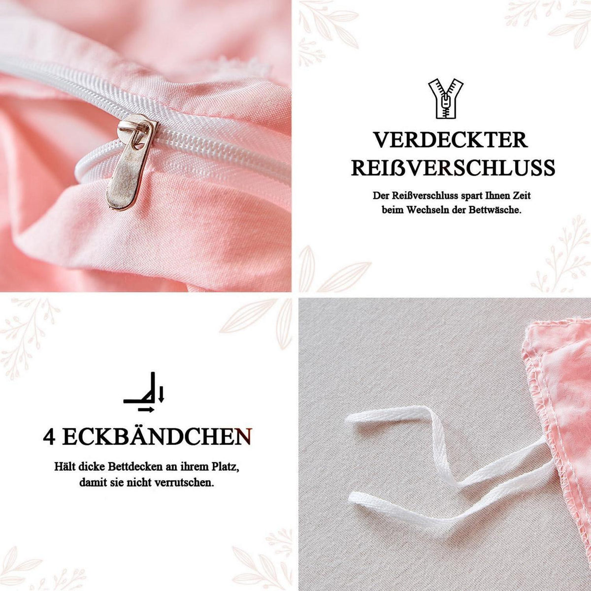 Boho Bettwäsche Set getuftet Rosa 135x200