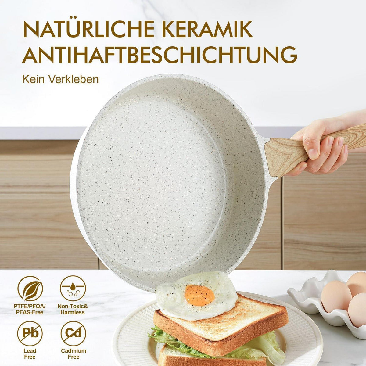 13-teiliges Pfannenset mit Antihaftbeschichtung & Glasdeckel