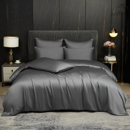 Bambus Bettwäsche Set 200x200 cm Grau | Atmungsaktiv & Kühlend