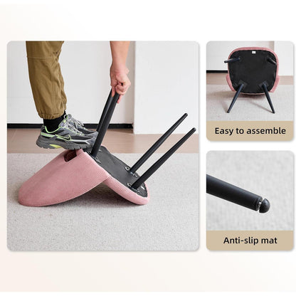 Moderner Esstisch Set mit 4 Cord-Stühlen (140x80cm)