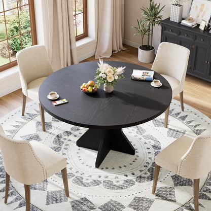 Runder Esstisch Schwarz 120x120cm – Küchentisch für 4-6 Personen