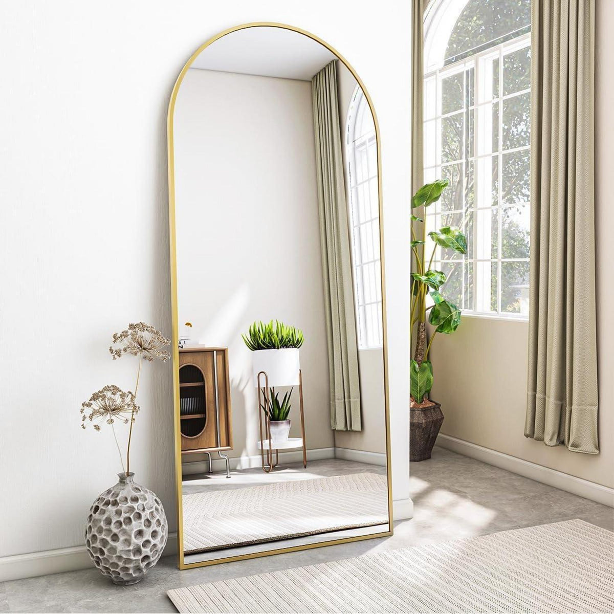 Ganzkörperspiegel Bogenförmig Gold | 170x70cm, Stand- & Wandspiegel