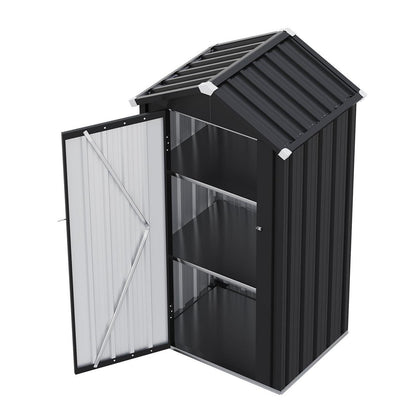 Gerätehaus Metall mit Boden – 87,5x67 cm, 2 Böden