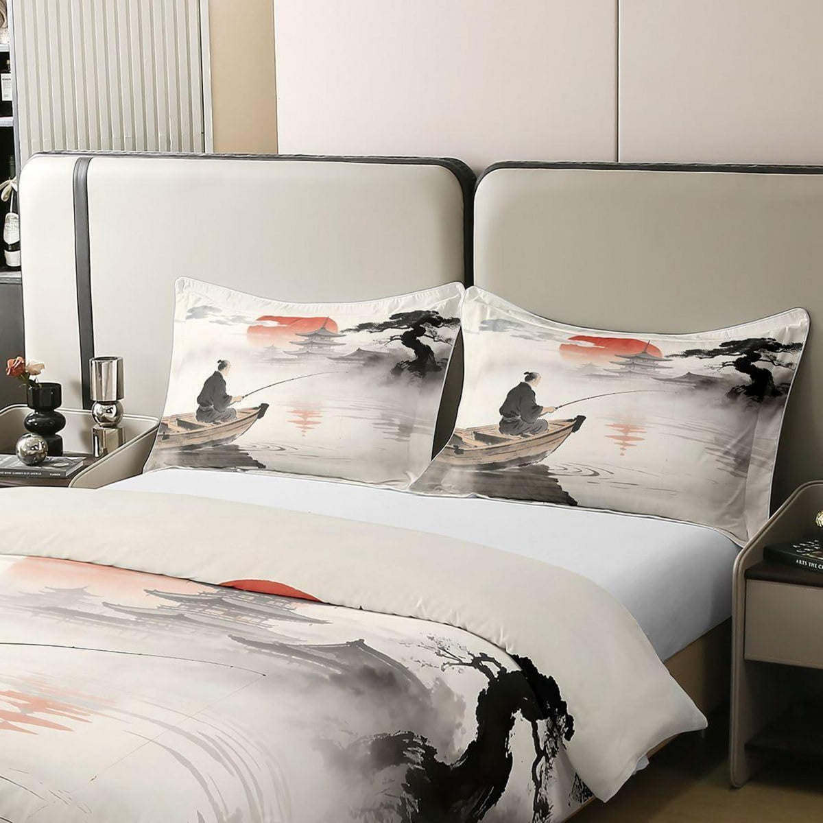 Japanisches Bettwäsche-Set 135x200 – Ukiyo-e Stil & Baumwolle