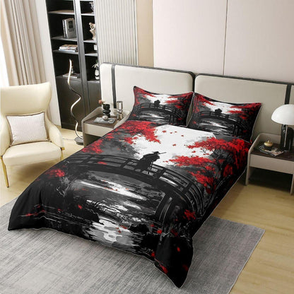 Japanisches Samurai Bettwäsche-Set 135x200 Baumwolle