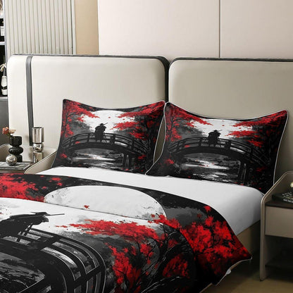 Japanisches Samurai Bettwäsche-Set 135x200 Baumwolle