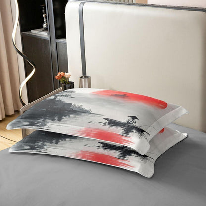 Japanisches Bettwäsche-Set Baumwolle 220x240 Rote Sonne