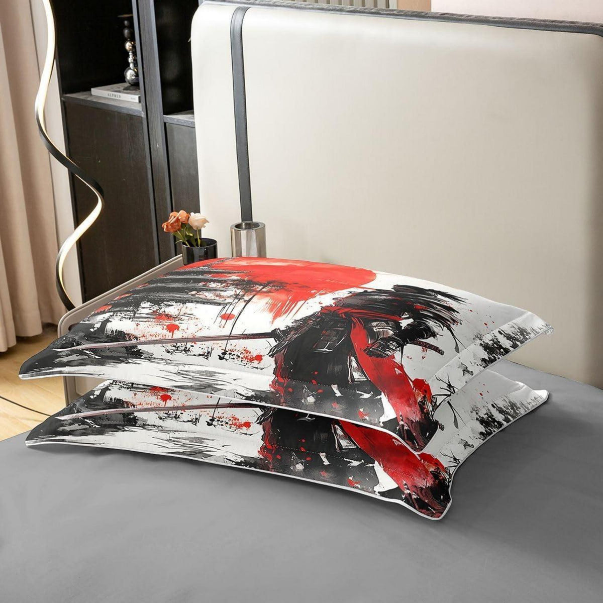 Samurai Bettwäsche Set 200x200 Baumwolle Japanische Ästhetik