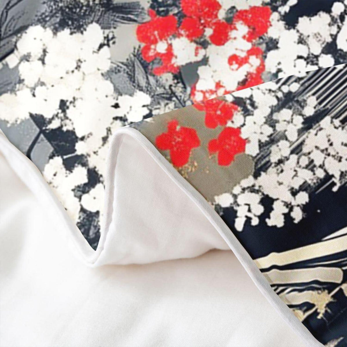Japanisches Ukiyo-e Bettwäsche-Set 155x220 – Geisha, Blumen & Pagode