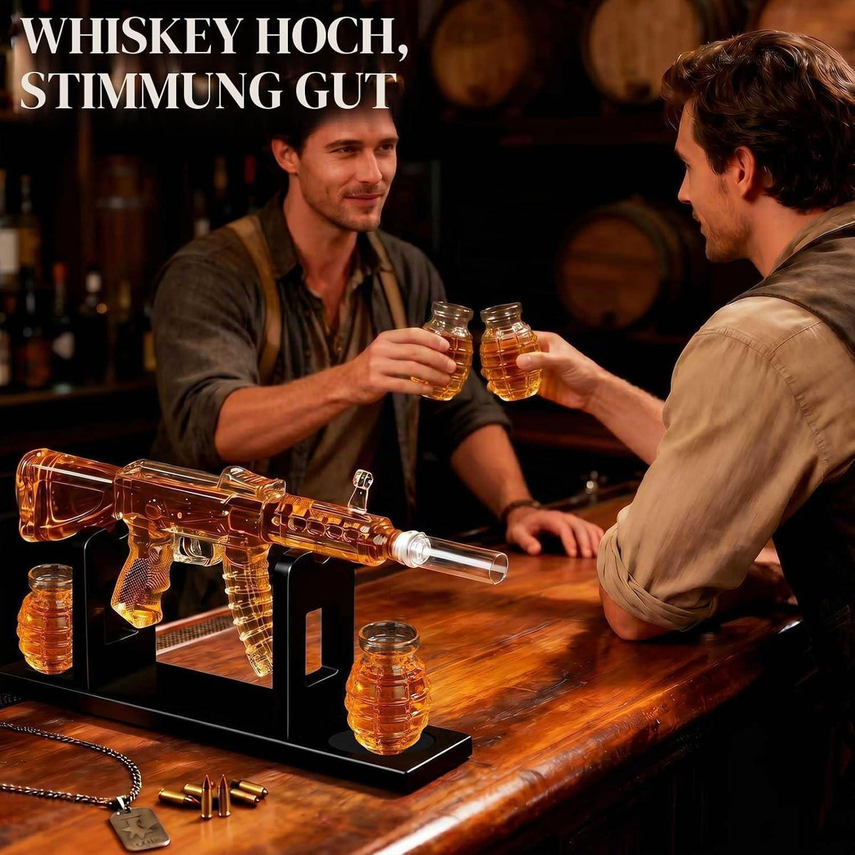 Whisky Dekanter Set mit Gläsern & Trichter – Geschenk für Männer