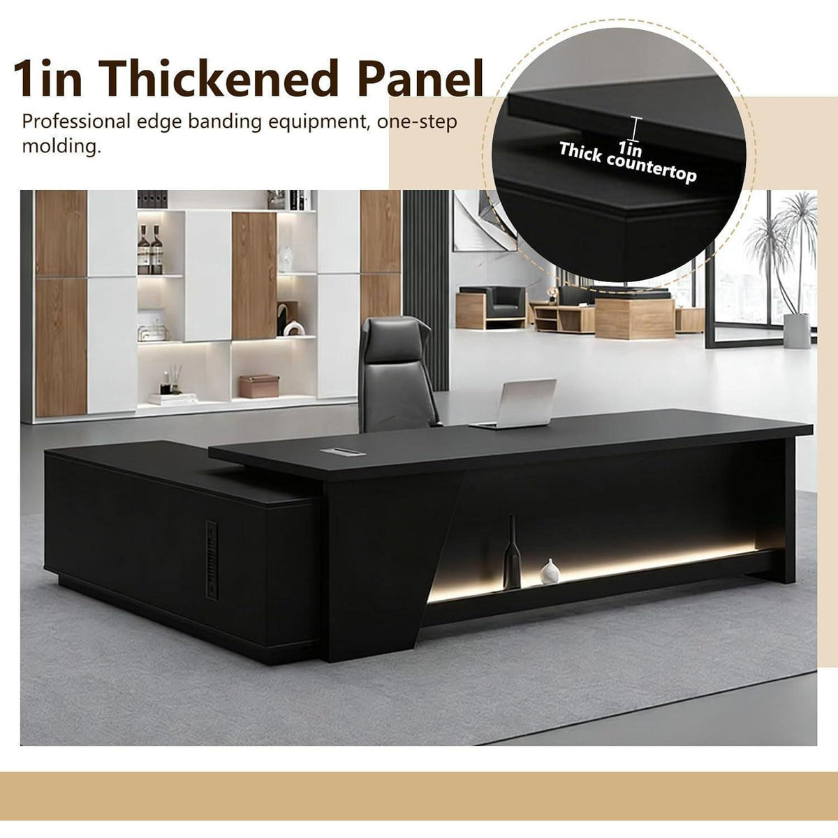 Moderner L-förmiger Schreibtisch mit Stauraum – Großzügiger Bürotisch für Büro & Homeoffice