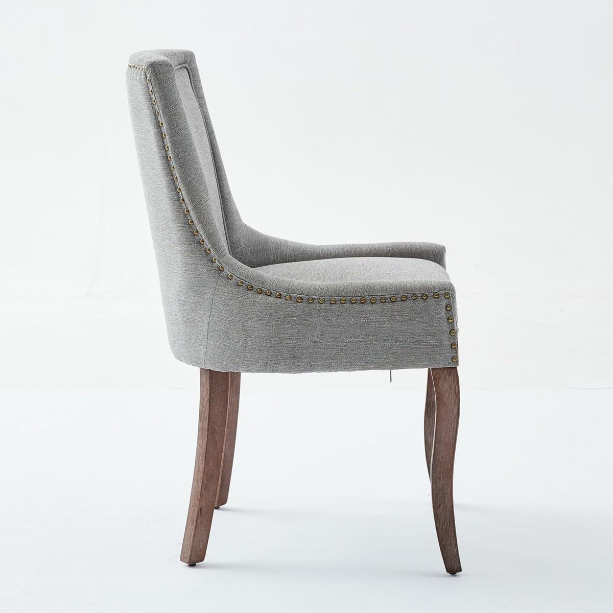 Esszimmerstühle 2er Set, Gepolsterte Chenille Stühle mit Holzbeinen