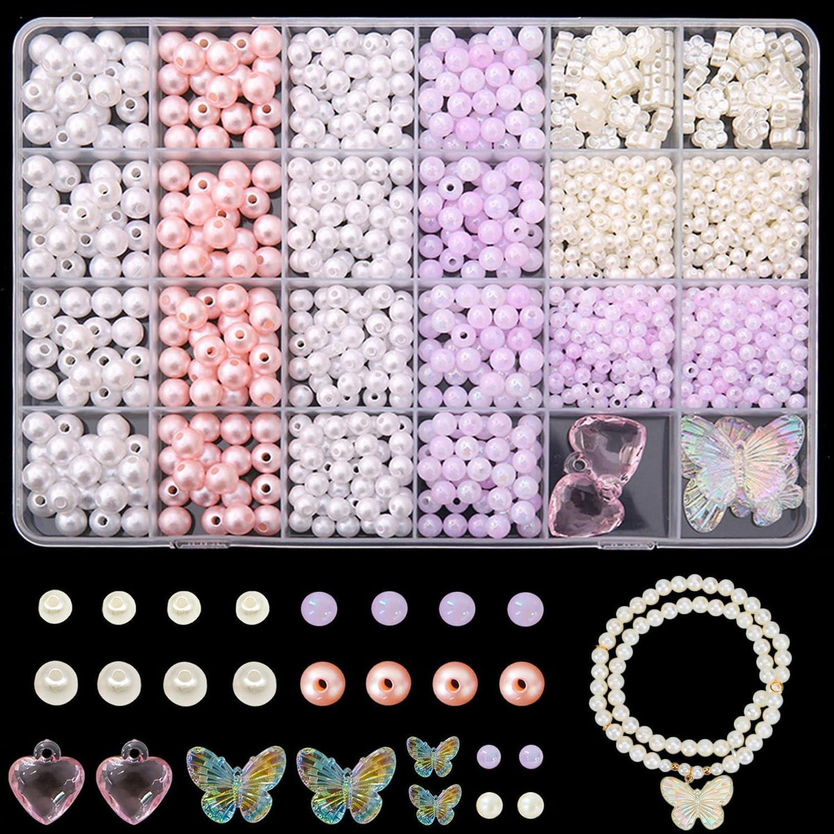 Perlen Set Weiß zum Armband Basteln – DIY Schmuck Set für Erwachsene