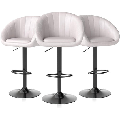 Verstellbare Barhocker Set 3er – Beige, Atmungsaktiv & Komfortabel