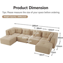 Modulares Ecksofa mit Cord – Bequemes Sofa ohne Aufbau, Beige