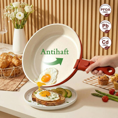 Granit Topfset 21-teilig mit Abnehmbarem Griff & Farbverlauf