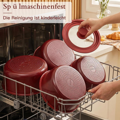 Granit Topfset 21-teilig mit Abnehmbarem Griff & Farbverlauf