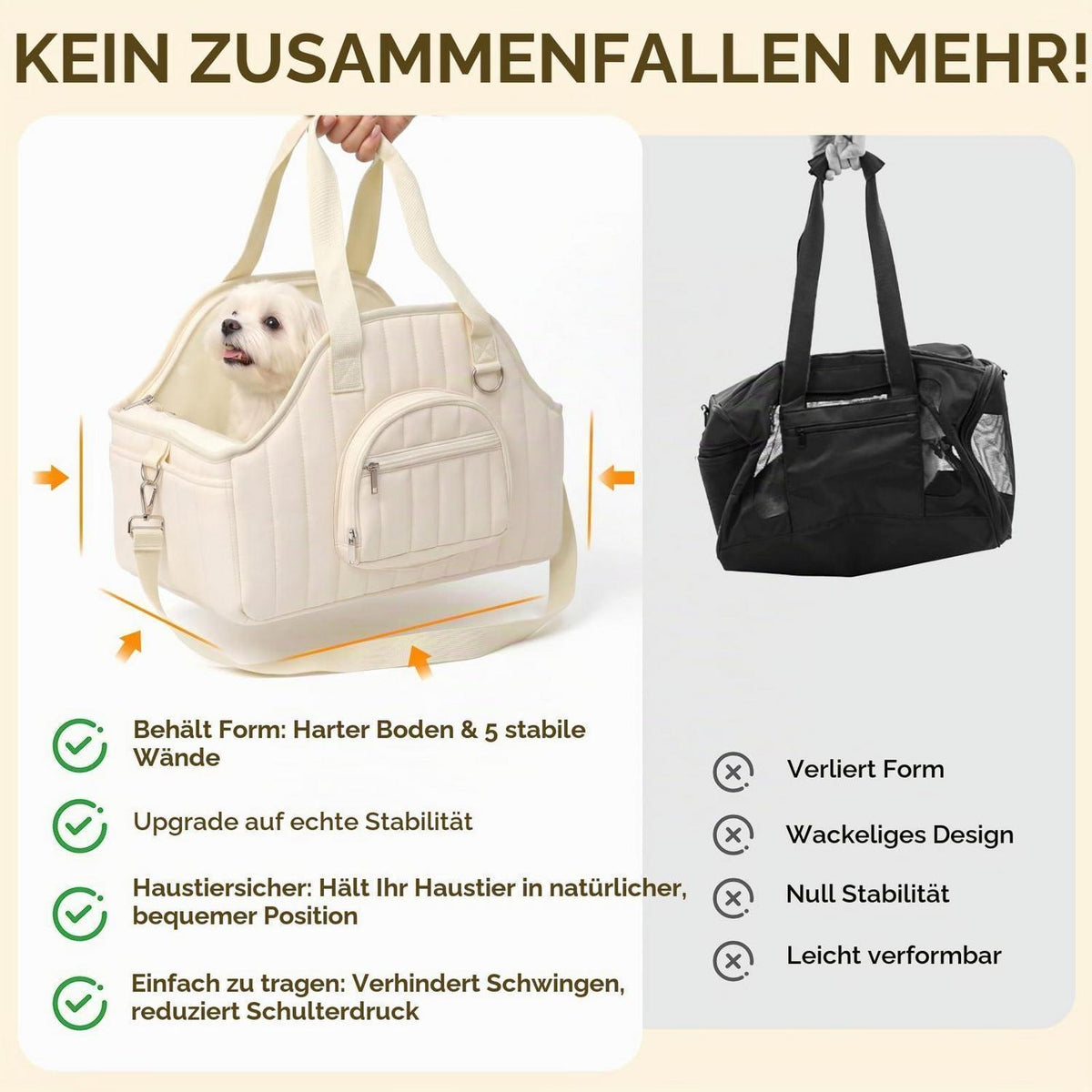 Hundetasche faltbar für kleine Hunde bis 5kg