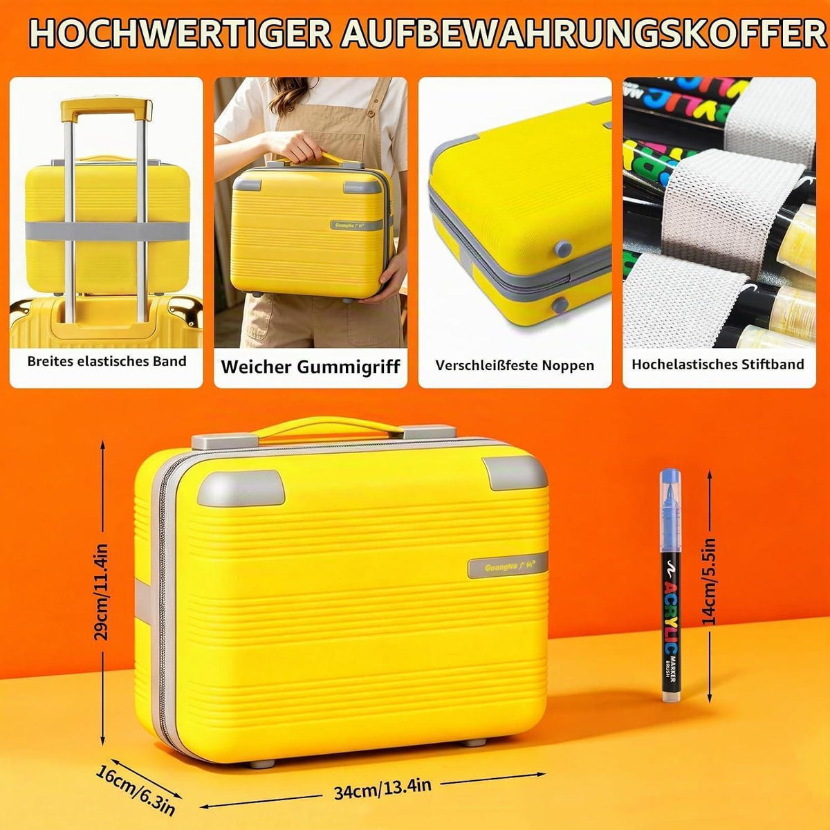 Acrylmarker Set mit Pinselspitze – 288 Farben für Stein, Holz & mehr