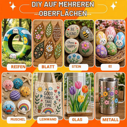 Acrylmarker Set mit Pinselspitze – 288 Farben für Stein, Holz & mehr