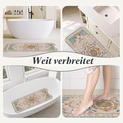 Rutschfeste Badewannenmatte Beige Boho 100x40 cm