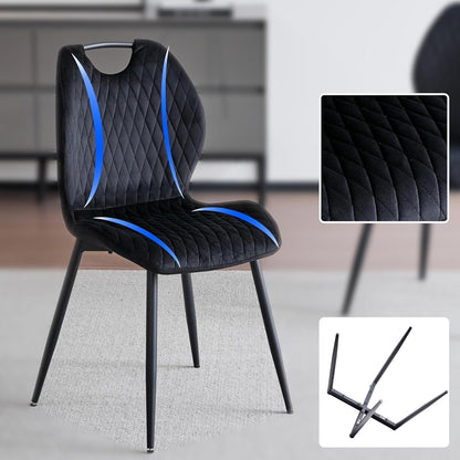 Runder Esstisch Set 100cm mit 4 Samtstühlen – Modern & Komfortabel