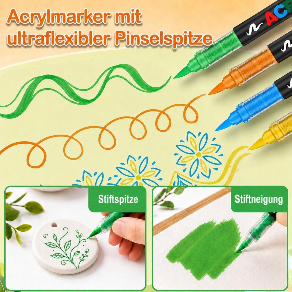 408 Acrylstifte Set für Steine, wasserfest & im Koffer