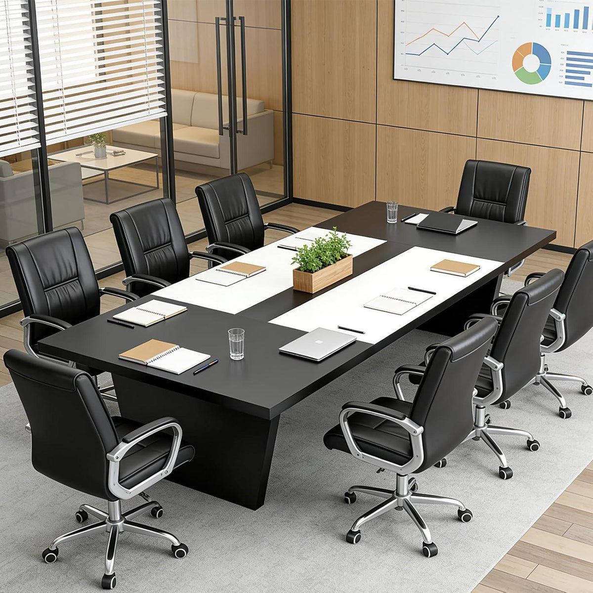 Konferenztisch 180x120cm – Moderner Besprechungstisch für Büro & Meeting