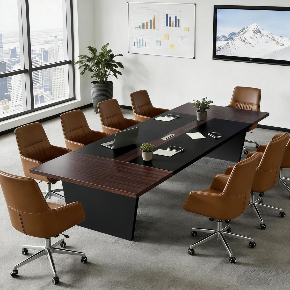 Moderner Konferenztisch 200x100cm – Stabiler Besprechungstisch für Büro