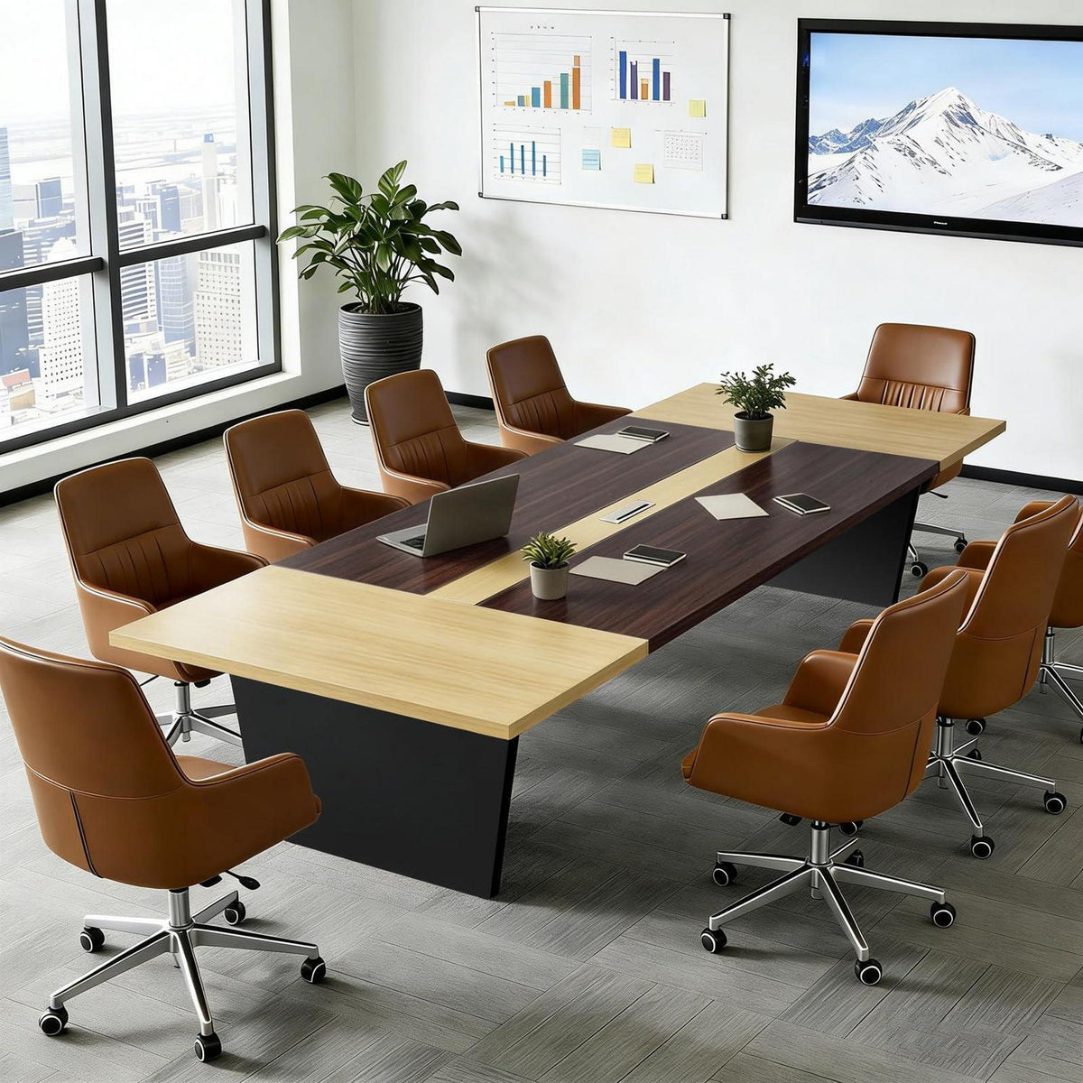 Moderner Konferenztisch 200x120cm – Stabiler Meetingtisch für Büro