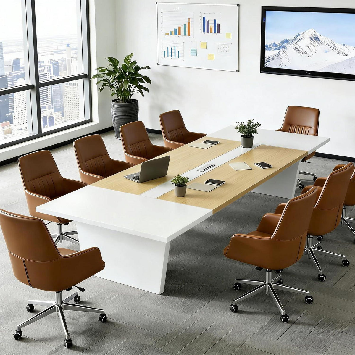 Moderner Konferenztisch 240x120cm – Stabiler Meetingtisch für Büro