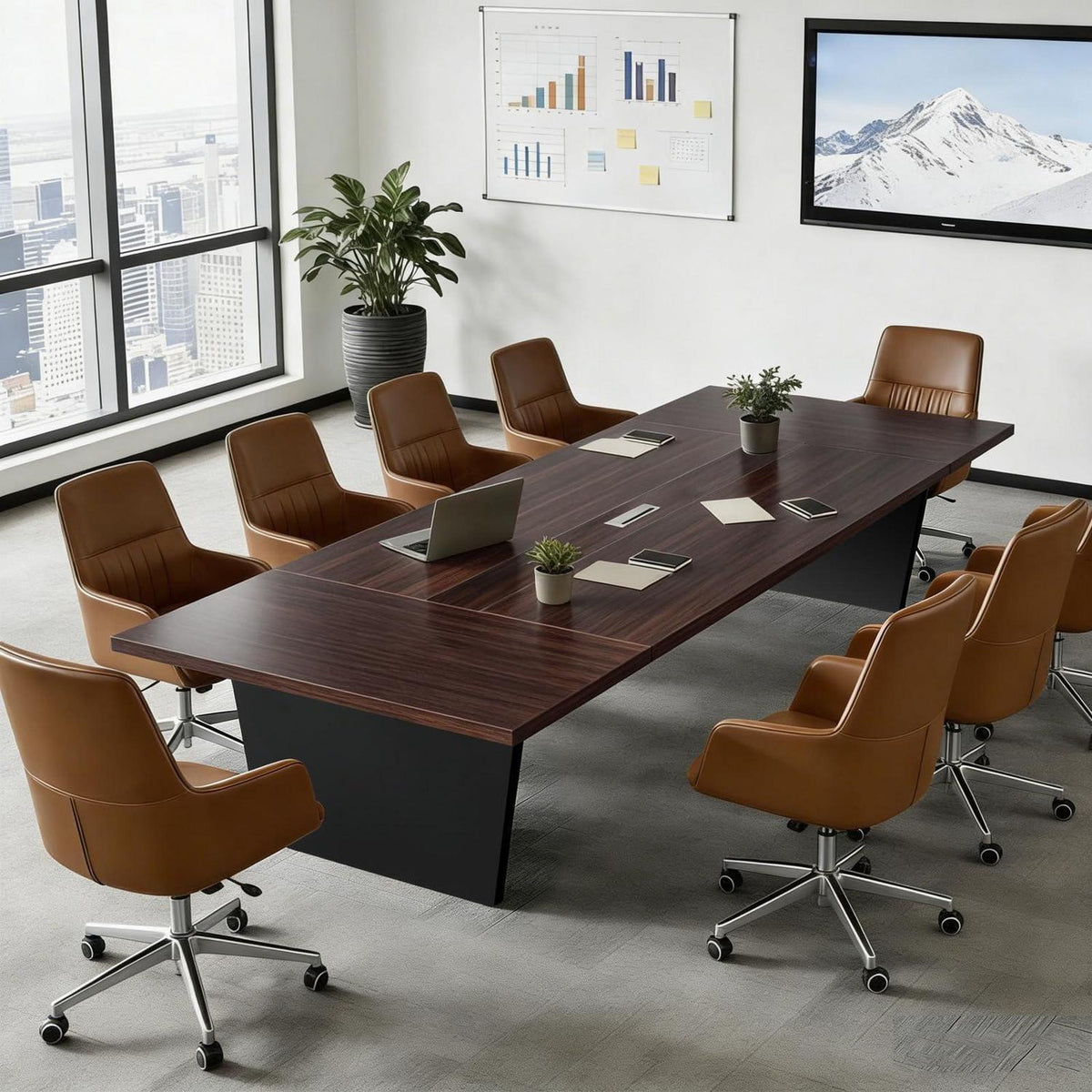 Moderner Konferenztisch 180x120cm – Stabiler Meetingtisch für Büro