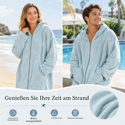 Surf Poncho mit Kapuze – Schnelltrocknend & Praktisch (Blau)