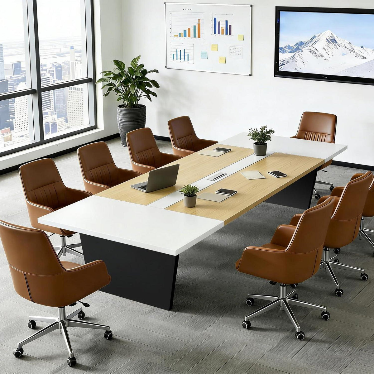 Moderner Konferenztisch 200x100cm – Stabiler Besprechungstisch für Büro