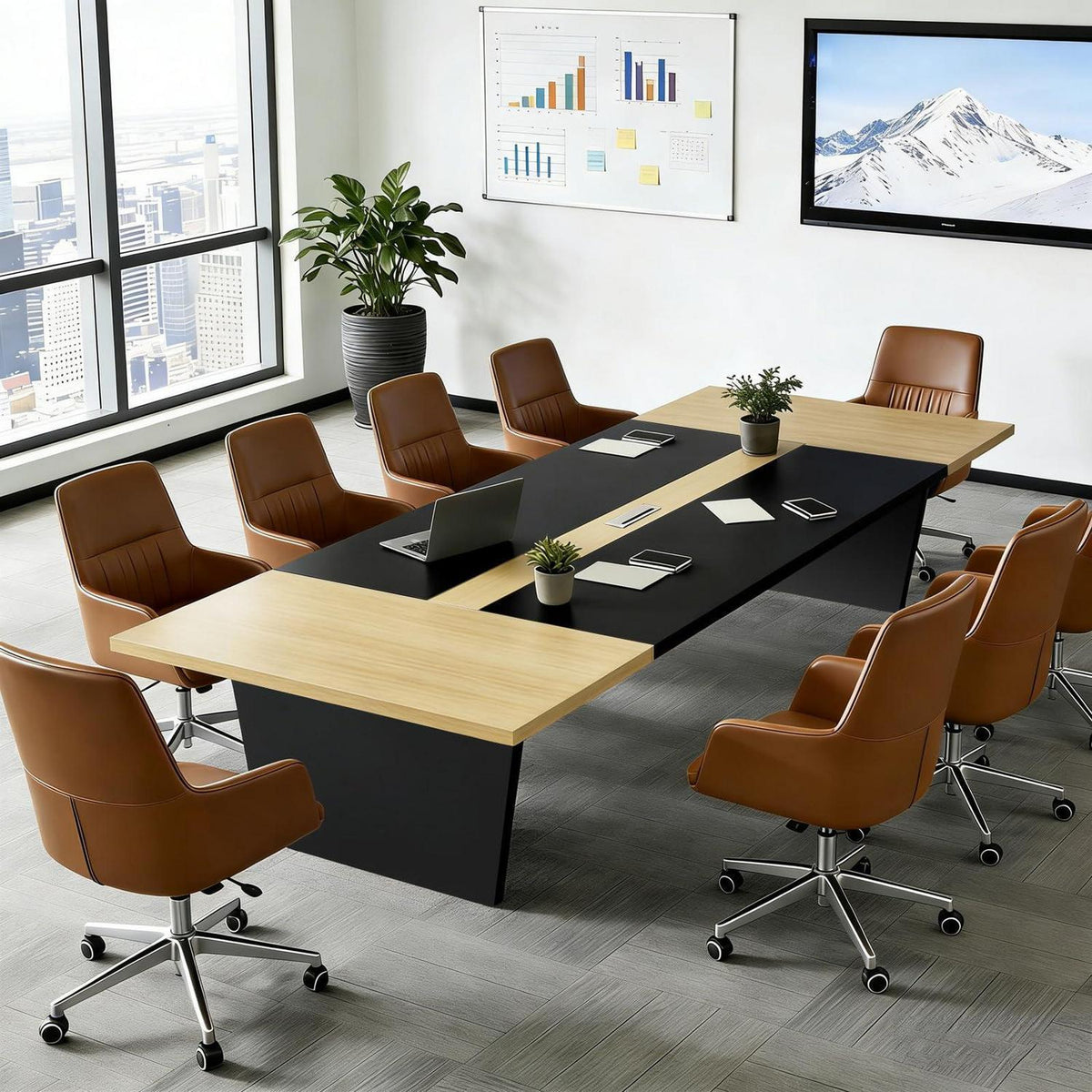 Moderner Konferenztisch 180x120cm – Stabiler Meetingtisch für Büro