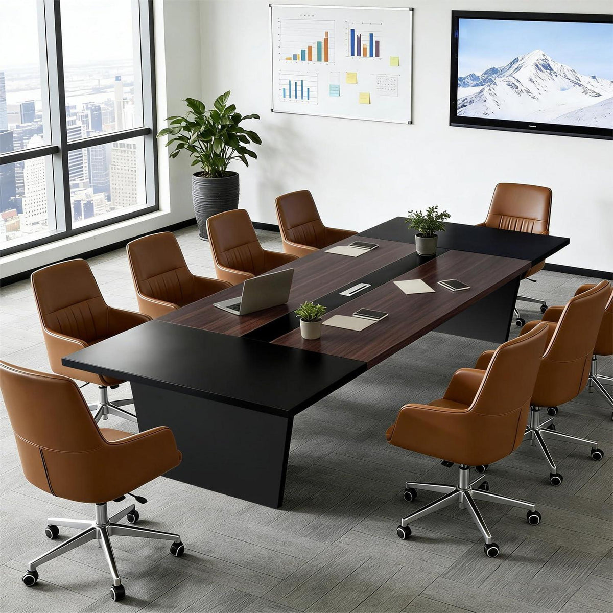 Moderner Konferenztisch 200x100cm – Stabiler Besprechungstisch für Büro